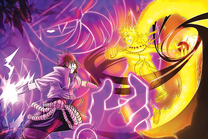 Uzumaki Naruto and Uchiha Sasuke wallpaper, game, anime, boy