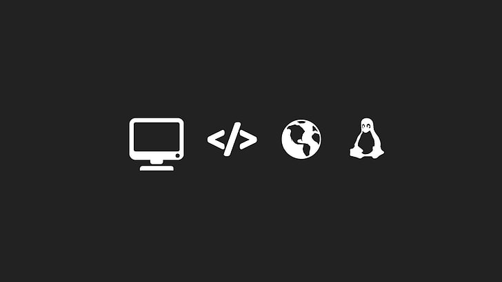 white computer monitor, earth, and penguin clip art, Minimalism