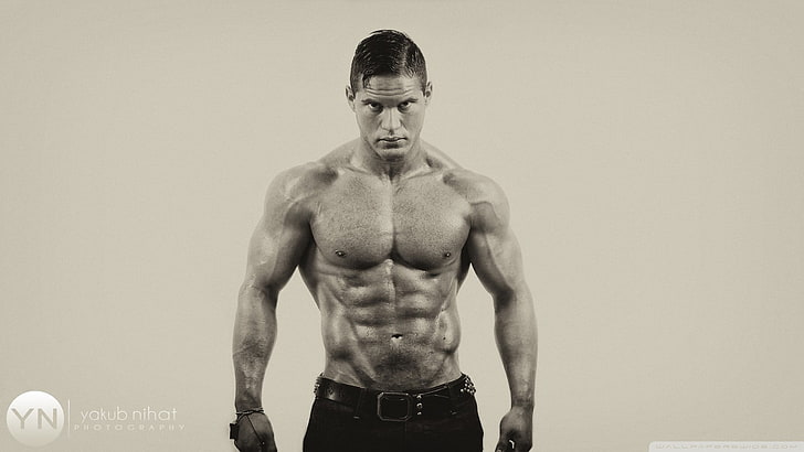 men's black bottoms, fitness model, male models, Tavi Castro, HD wallpaper