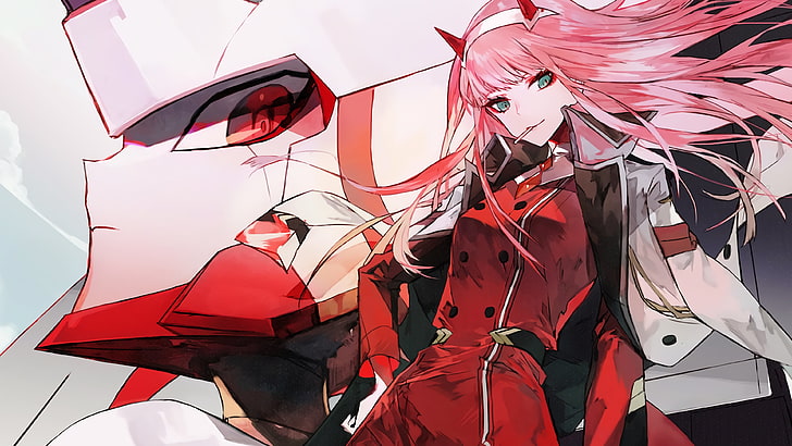 female character wearing red dress illustration, Darling in the FranXX, HD wallpaper
