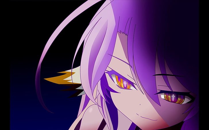 woman with purple hair anime wallpaper, No Game No Life, Jibril