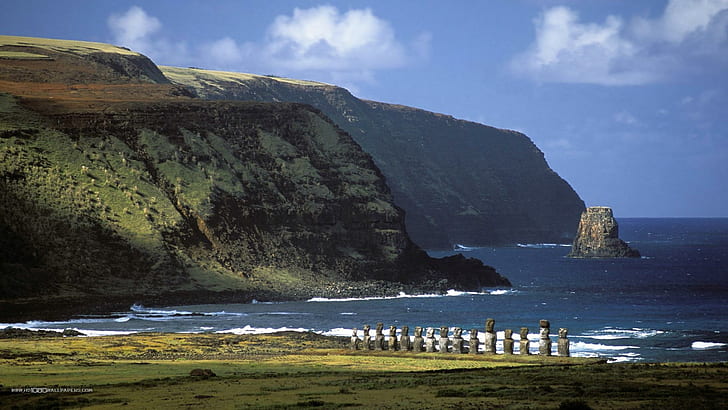 Coast Of Easter Isl, island, picture, photograph, nature, easter island
