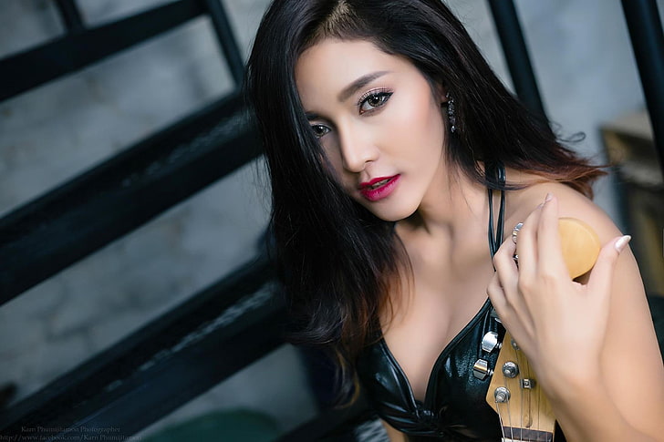 Koko Rosjares, Asian, model, Thailand, brunette, long hair, HD wallpaper