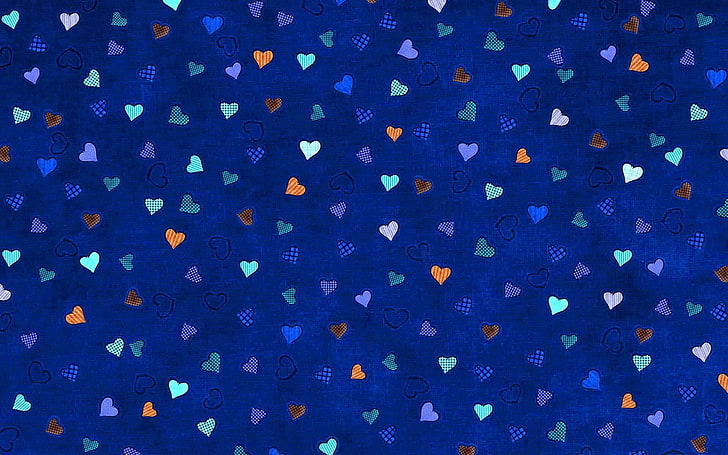 blue and white polka dot textile, digital art, pattern, blue background, HD wallpaper