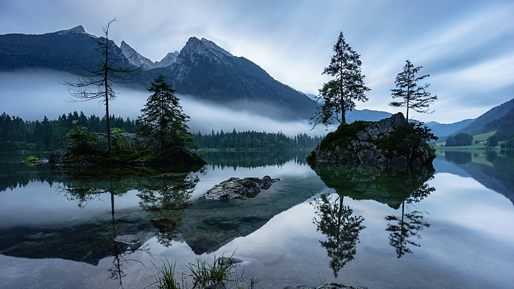 nature, reflection, wilderness, mount scenery, mountain, sky, HD wallpaper