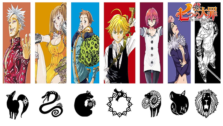 Seven Deadly Sins anime wallpaper, Nanatsu no Taizai, colorful, HD wallpaper