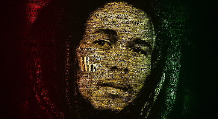 Bob Marley discography, Bob Marley illustration, Artistic, Typography