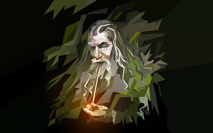 Gandalf - The Lord of the Rings, green and white gandalf painting