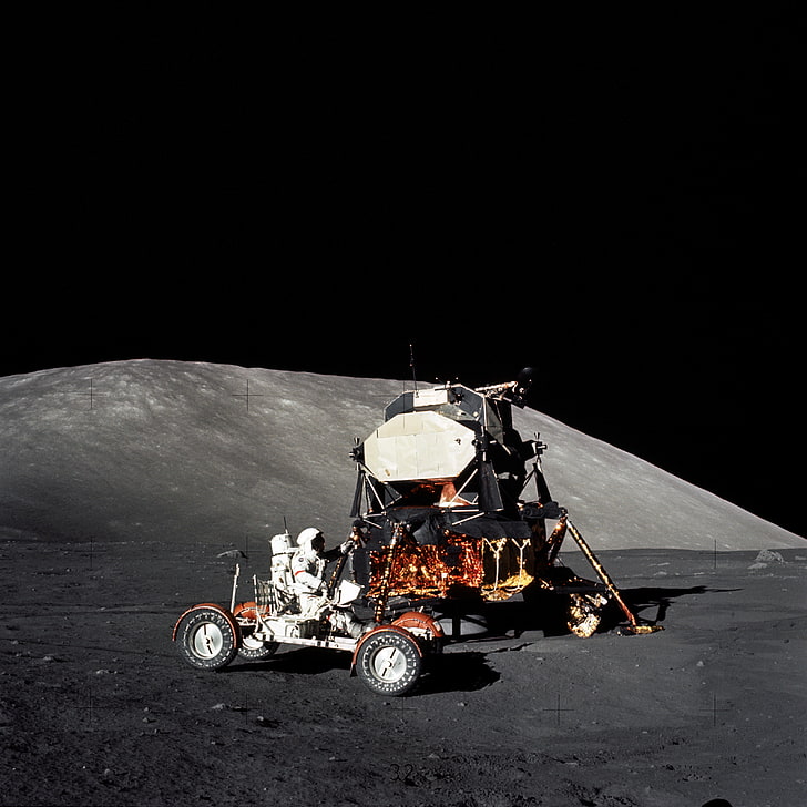 Moon, Apollo, astronaut, Stanley Kubrick, movie sets, transportation, HD wallpaper