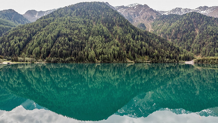 reflection, nature, water, lake, wilderness, mountain, mountainous landforms, HD wallpaper