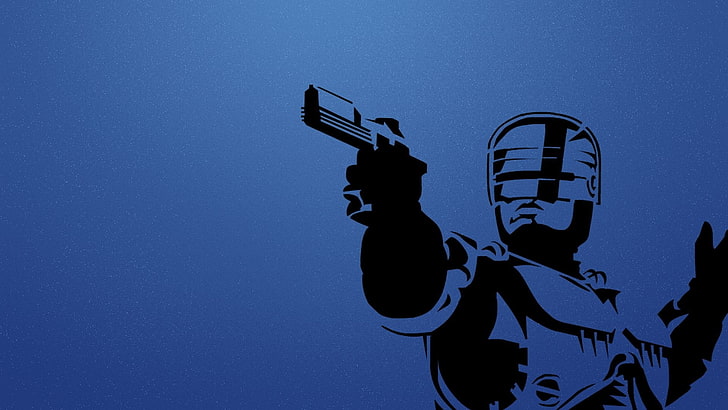 RoboCop, movies, artwork, sky, nature, silhouette, low angle view, HD wallpaper
