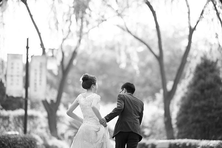 weddings, Beijing, real people, love, tree, two people, men