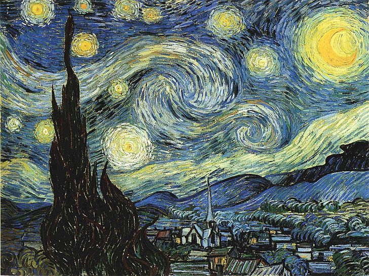 Starry Night by Vincent Van Gogh painting, The Starry Night, classic art, HD wallpaper