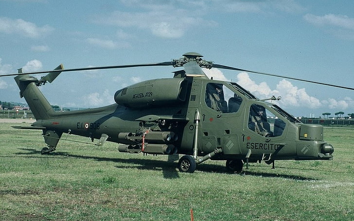 gray and black car engine, helicopters, Agusta A129, vehicle