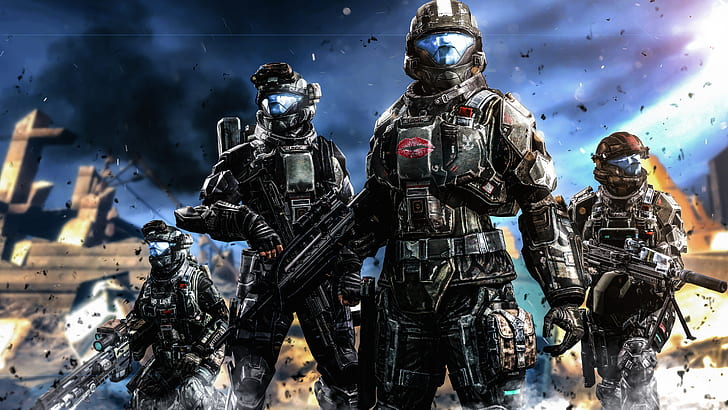 video games, Halo, futuristic armor, video game art, digital art