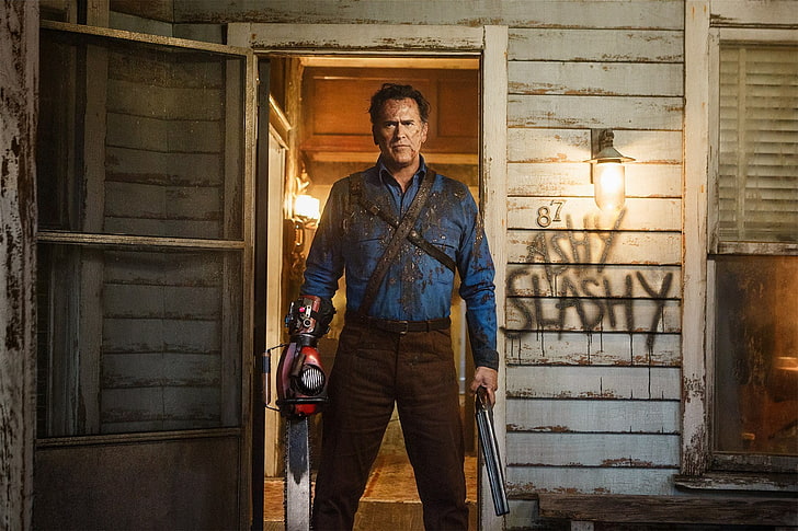 ash vs evil dead, standing, men, front view, one person, looking at camera, HD wallpaper