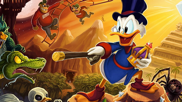 Donald Duck illustration, ducktales remastered, scrooge mcduck, HD wallpaper