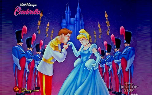 HD wallpaper: Cinderella And Prince Charming Kissing A Hand A Honorary  Guard Of The Prince Cartoon Hd Wallpepar 1920×1200 | Wallpaper Flare