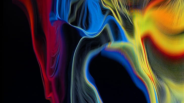 abstract, CGI, digital art, multi colored, motion, black background, HD wallpaper
