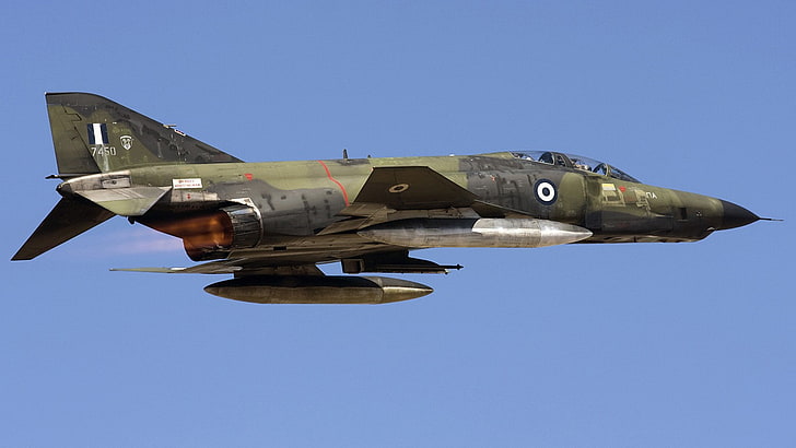 airplane, F-4 Phantom II, military, air vehicle, sky, flying