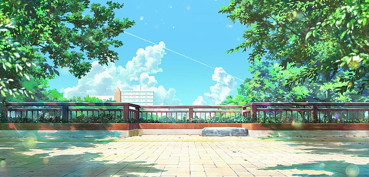 Anime, Koe No Katachi, tree, architecture, plant, built structure