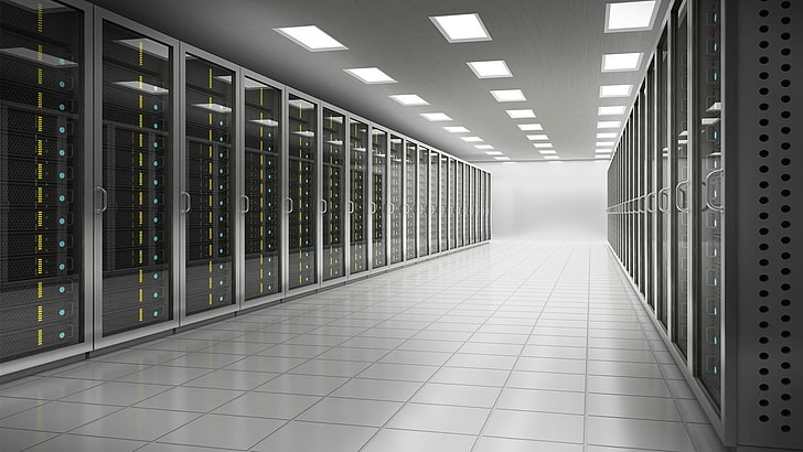 gray internet cloud illustration, data center, server, technology