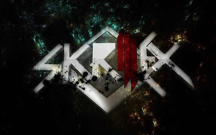 Skrillex, electronic music, logo, background, HD wallpaper