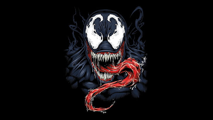background, black, venom, MARVEL, HD wallpaper