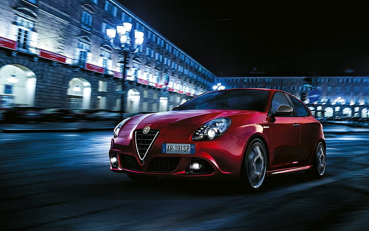 2015 Alfa Romeo Giulietta Sprint, red sports coupe, cars, HD wallpaper