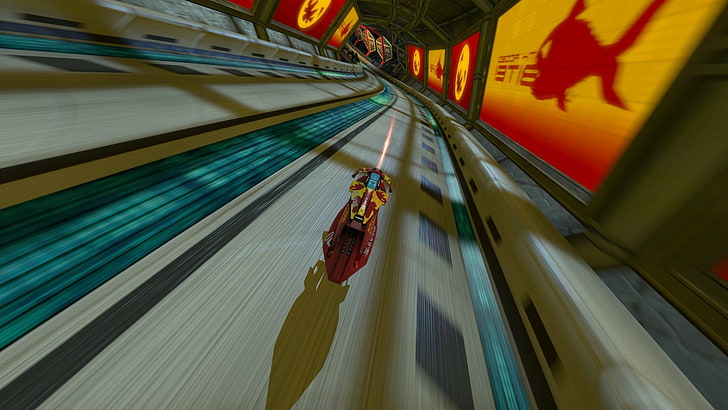 Piranha, Racing, video games, Wipeout, Wipeout HD, blurred motion, HD wallpaper