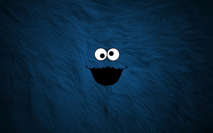 blue, fur, Cookie Monster, HD wallpaper