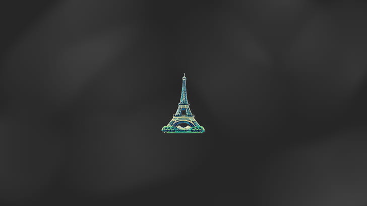 Eiffel Tower, simple, blue