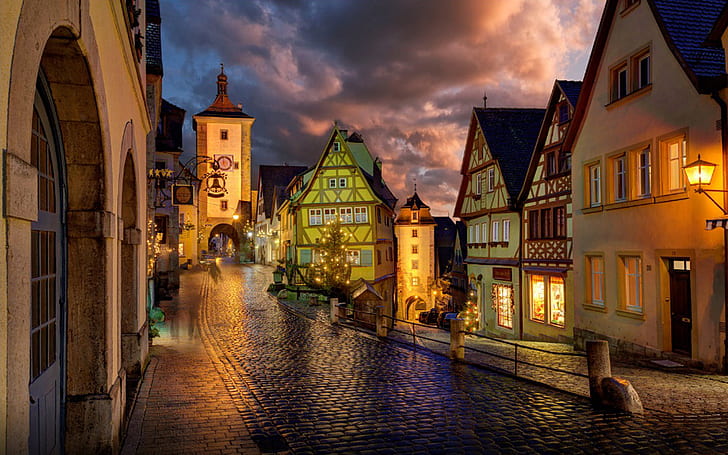 HD wallpaper: Wonderful Little Town In Germany Rothenburg Ob Der Tauber ...