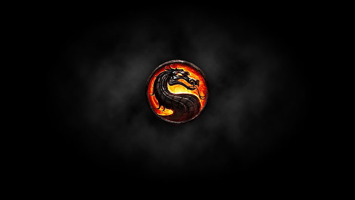 Mortal Combat logo, Mortal Kombat, black background, studio shot