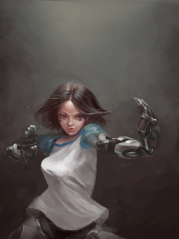 Alita, Alita: Battle Angel, women, cyborg, cyberpunk, artwork HD wallpaper....