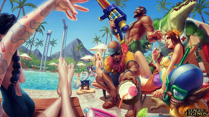 Pool Party League Of Legends 1080p 2k 4k 5k Hd Wallpapers Images, Photos, Reviews