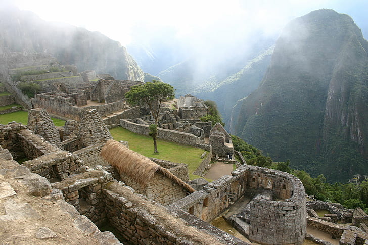Machu Pichu, machu picchu, machu picchu, peru, mist, inca, cusco City, HD wallpaper