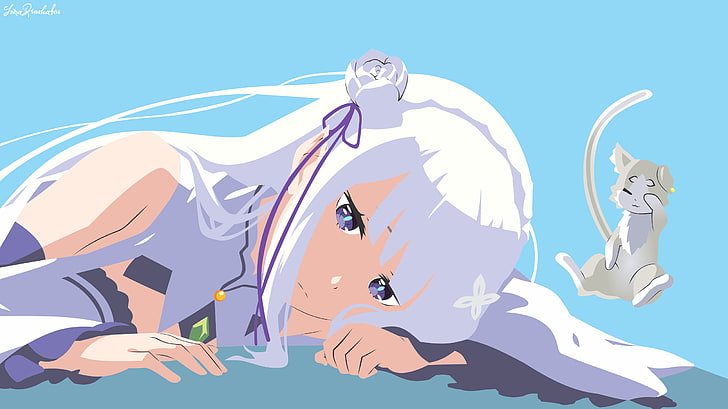Re:Zero Kara Hajimeru Isekai Seikatsu, anime girls, Emilia (Re: Zero), HD wallpaper
