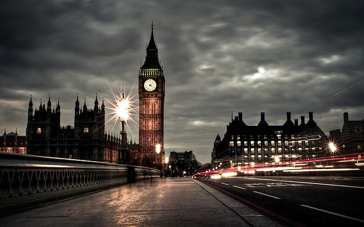 Big Ben, London, clocktowers, cityscape, long exposure, Westminster, HD wallpaper