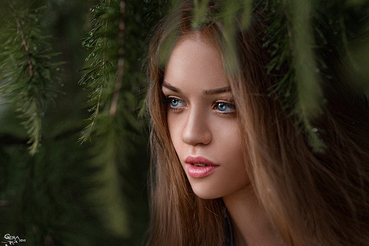Online Crop Hd Wallpaper Women Model Face Brunette Blue Eyes Open Mouth Portrait