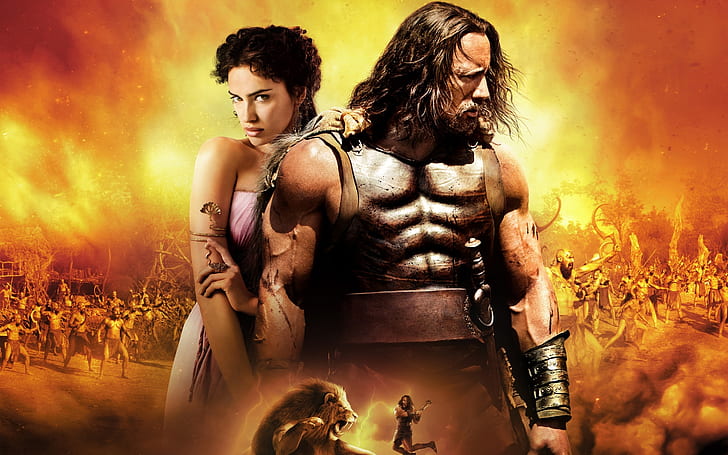 Hercules 2014 Movie Poster, Irina Shayk, Megara, Dwayne Johnson
