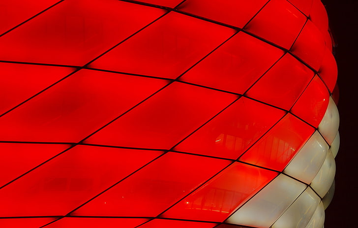 macro, lights, color, Munich, the Allianz arena, red, pattern, HD wallpaper