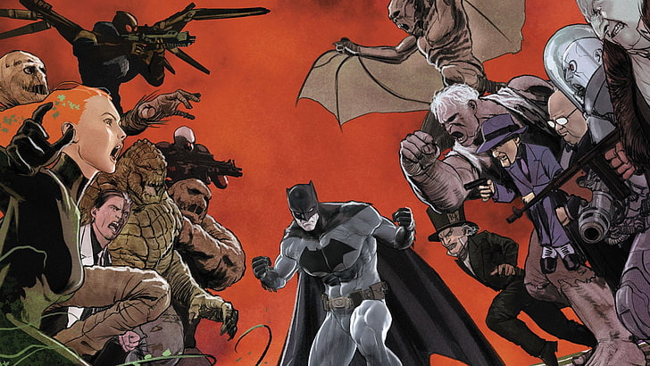 Batman, Clayface, DC Comics, Harvey Dent, Joker, Killer Croc, HD wallpaper