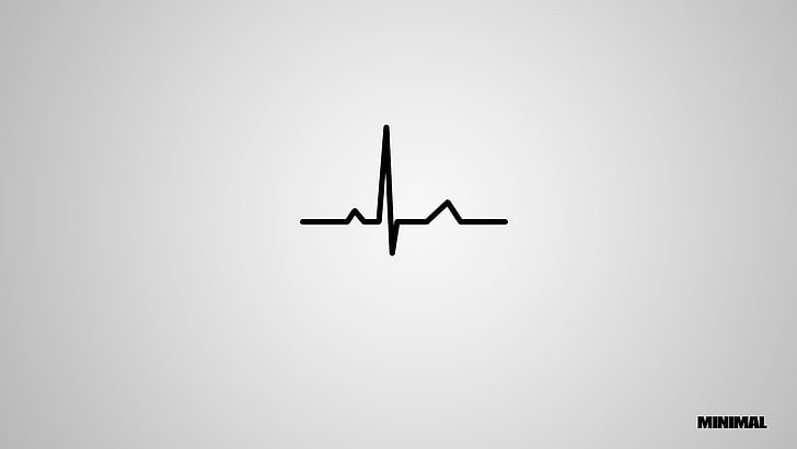 Minimal logo, heart beat digital wallpaper, minimalism, techno, HD wallpaper