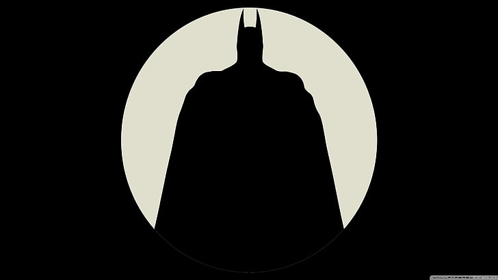 Batman wallpaper, silhouette, no people, close-up, black background, HD wallpaper