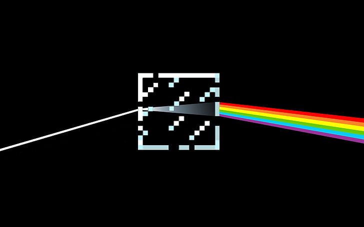 Pink Floyd Dark Side of the Moon, Minecraft, minimalism, video games, HD wallpaper