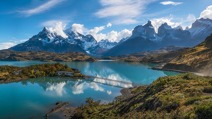 brown mountain, Torres del Paine, Patagonia, Chile, mountains