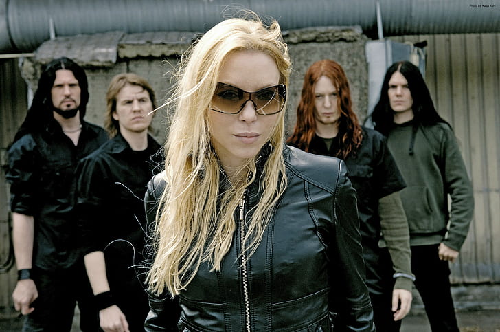 Arch Enemy, music, women, blonde, sunglasses, women with glasses