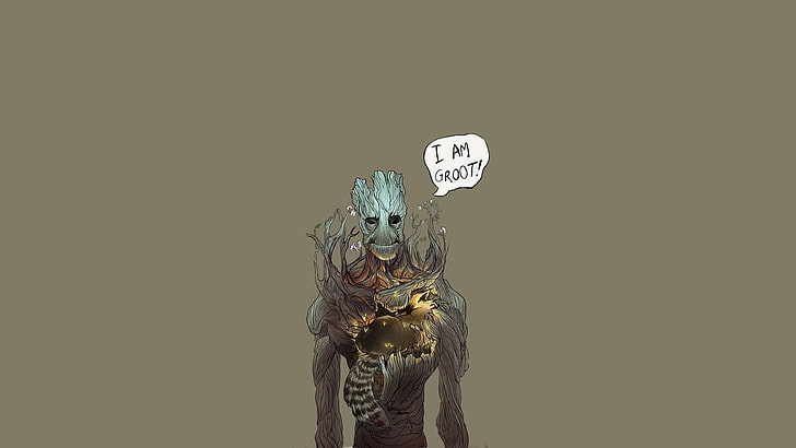 Groot illustration, Guardians of the Galaxy, horror, war, monster - Fictional Character