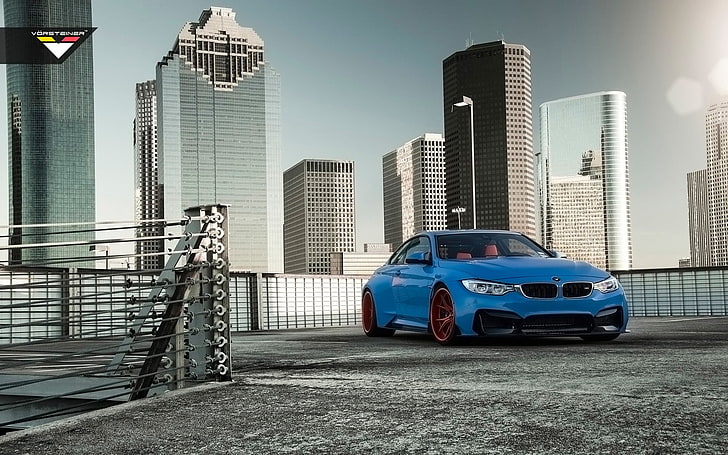 Vorsteiner, BMW, BMW M4, BMW M4 GTRS4, blue cars, building exterior